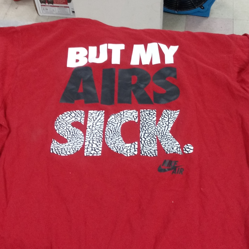 nike air  red shirt with logo